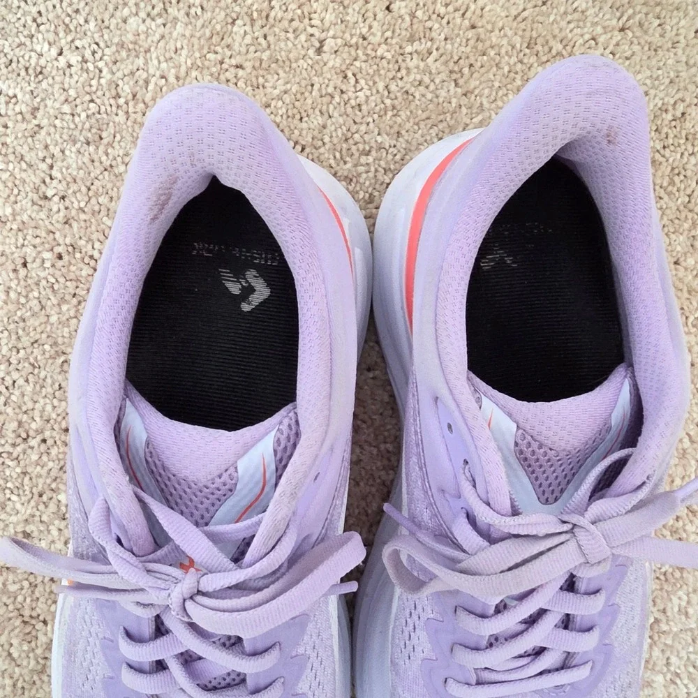 HOKA Bondi 9 Womens Running Shoes Purple Lavender Orange 1162012 AGH Size 9B